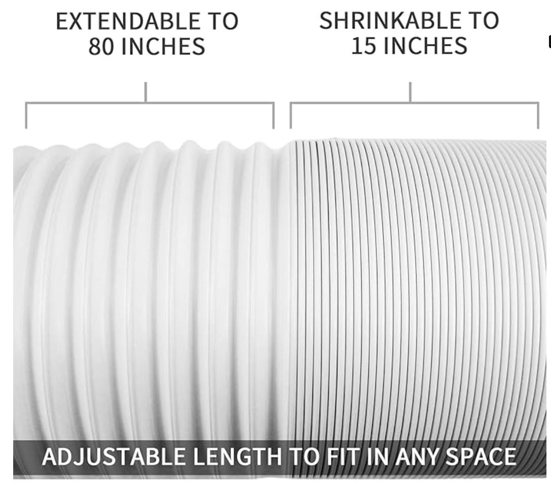 5" Exhaust Hose for Portable Air Conditioners - 62" Counter Clockwise