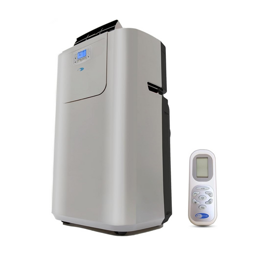 Whynter Portable Air Conditioner 12,000 BTU & Portable Heater with Dual Hose Dehumidifier & Cooling Fan for 400 Sq Ft Rooms, Includes AC Unit Window Kit Elite, Silver ARC-122DHP